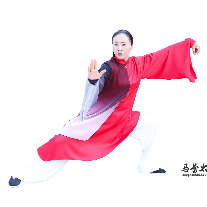 马蕾太极服春蕾太极武术服男女表演服比赛服太极服表演服长款新款_虎窝淘