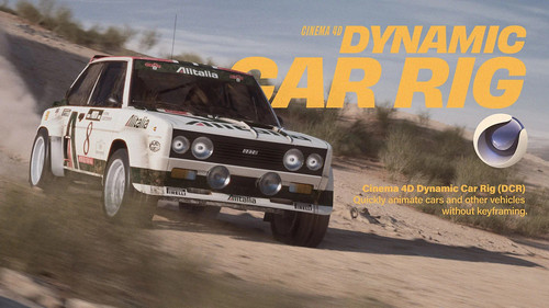 C4D汽车交通工具绑定资产 Cinema4D - Dynamic Car Rig (DCR) - 图1