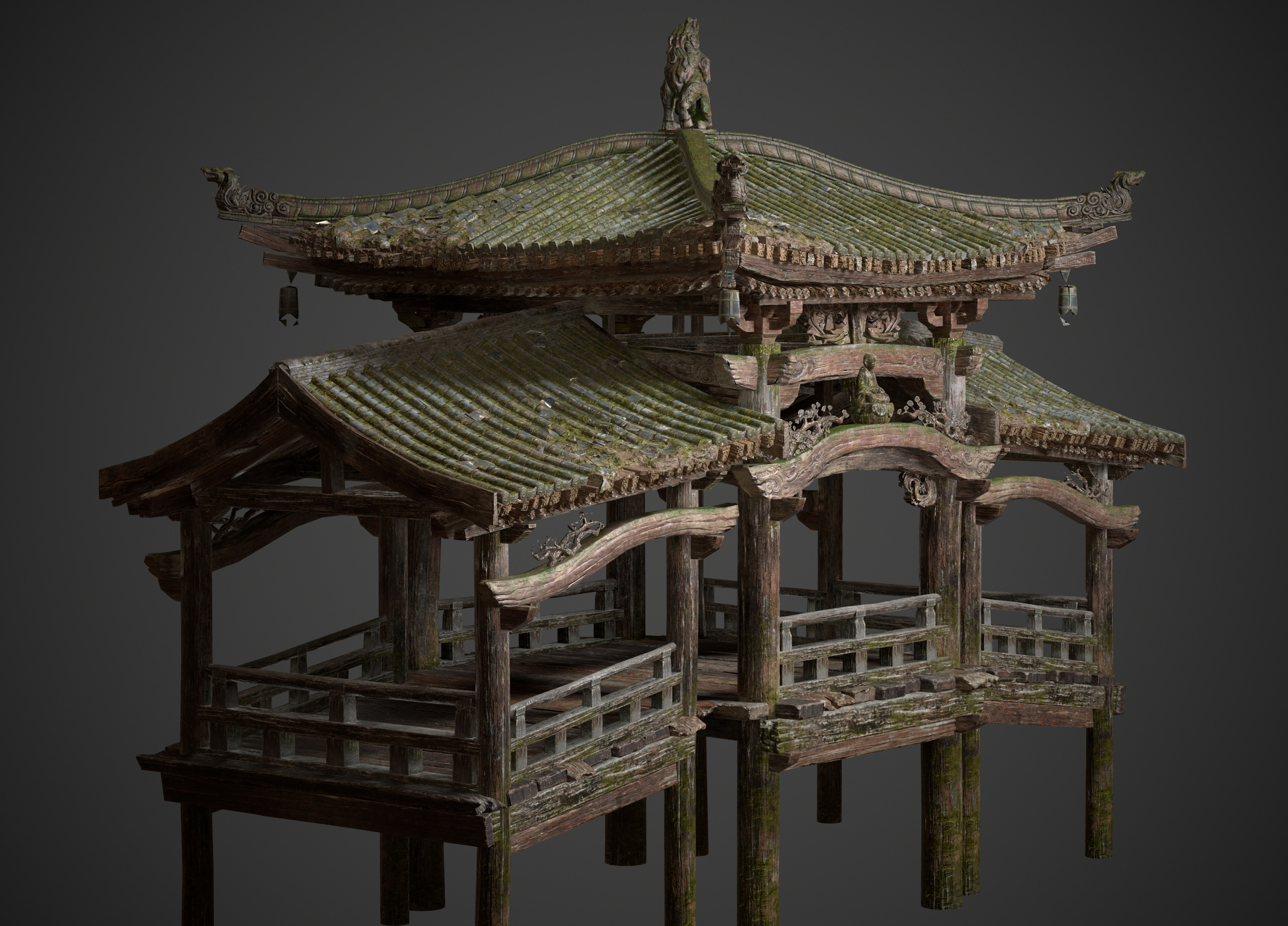 黑神话悟空场景3D模型大殿高精度古风建筑解包3DMAX模型集合包FBX - 图1