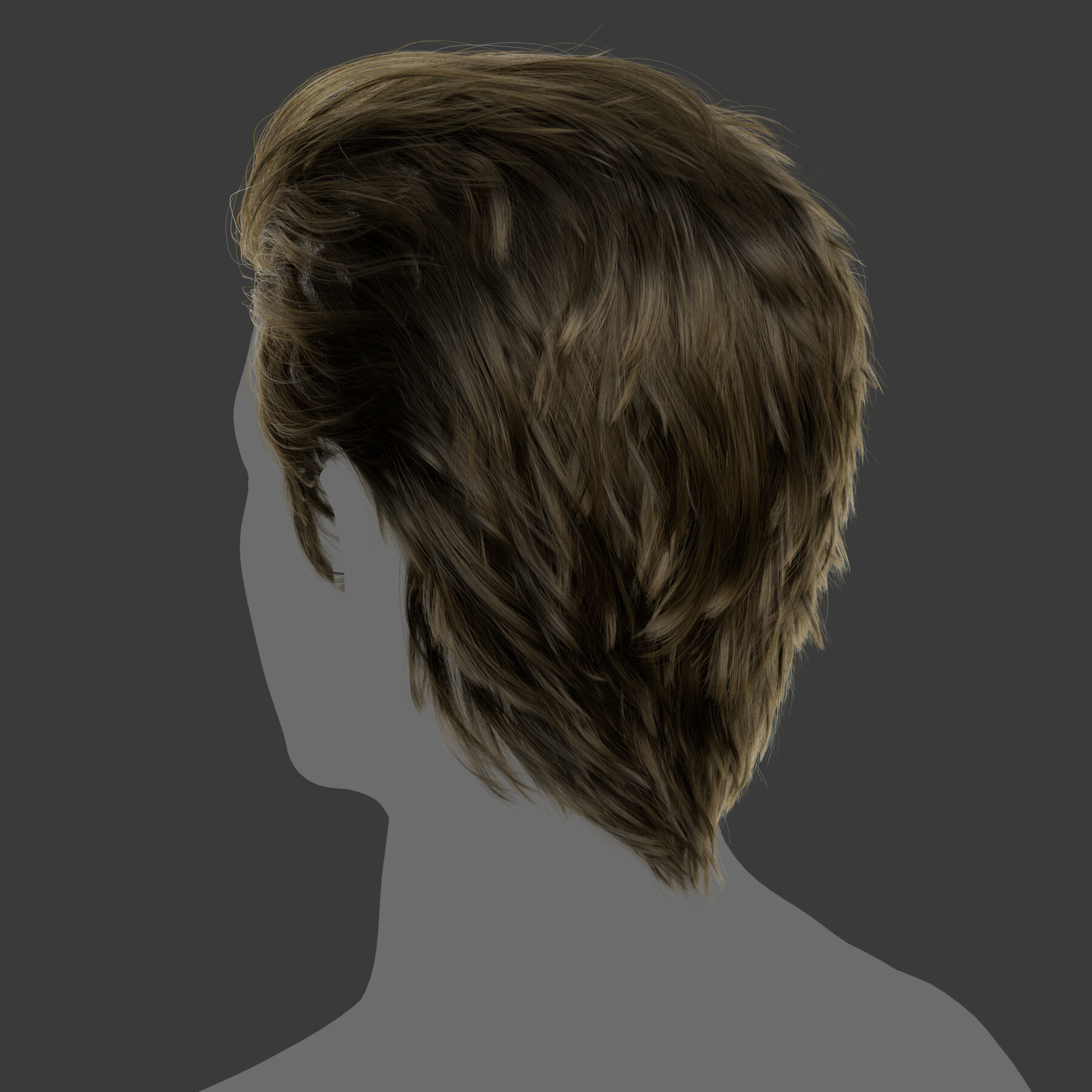 Xgen影视3A写实头发男性背头帅哥角色头人物毛发面片素材MAYA模型 - 图2