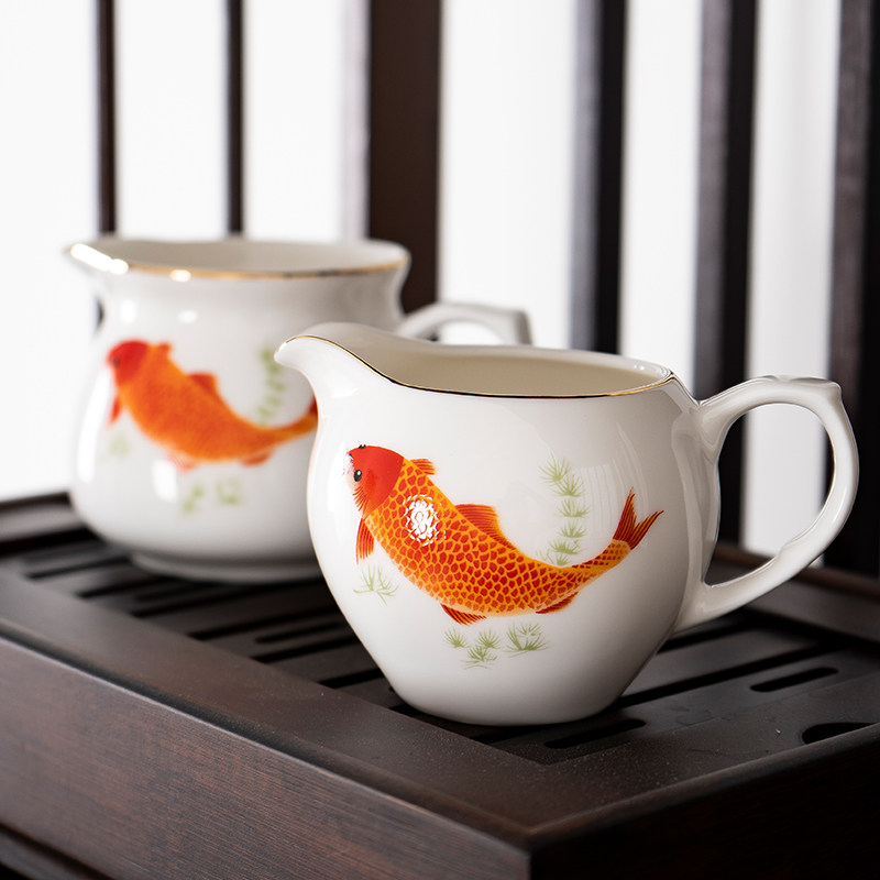 白瓷釉上彩青花陶瓷纯白茶海公道杯功夫茶具零配件大号分茶器创意,淘宝优惠券,粉丝福利购,淘宝优惠卷