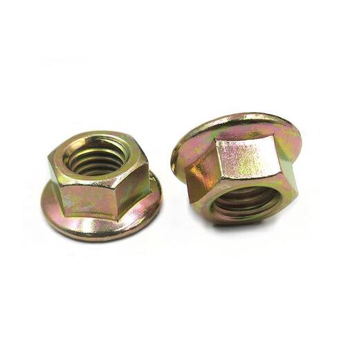 10.9级镀彩锌六角法兰螺母GB6177防滑螺帽带齿锁紧M6M8M10M12-M20 - 图2