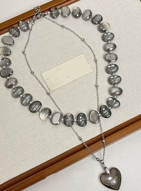 轻奢复古不规则水晶串珠气质项链