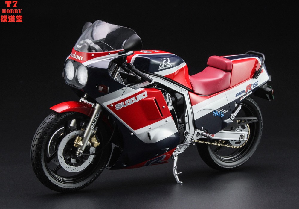 长谷川1/12拼装摩托模型Suzuki GSX-R750 (G) (GR71G) 红蓝 21741 - 图0