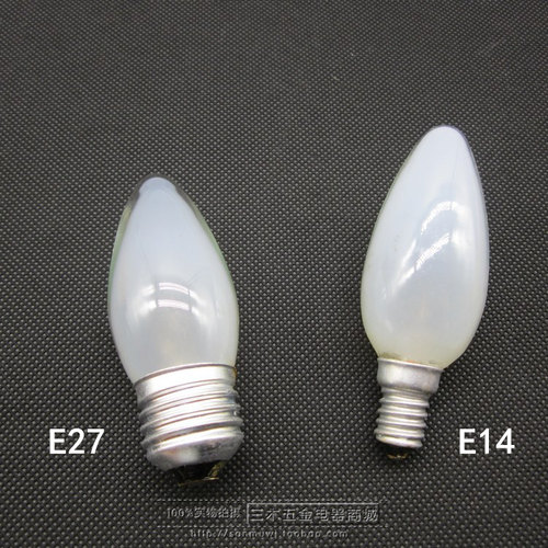 254060100W白织钨丝普通调光灯泡E27E14磨砂透明球型泡尖水晶吊灯 - 图0