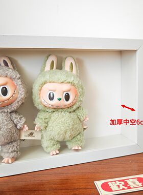 拉布布搪胶脸盲盒毛绒玩偶收纳盒娃娃收纳公仔展示盒相框摆件