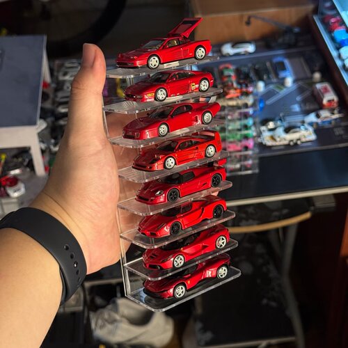 1:64合金模型小汽车收纳盒摆件儿童口袋车风火轮玩具车展示置物架 - 图3