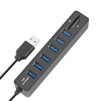USB2.0 измерение задержки 6 компьютер высокий скоростной расширительный мульти-интерфейс HUB конвертер 2.0 HUB кард-ридер