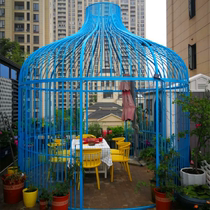 Wrought iron birdcage super large decorative hot pot restaurant dining room birdcage card seat hotel outdoor giant oversized birdcage ornaments