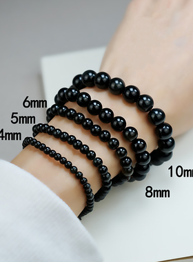 纯天然手链手串黑曜石招财女