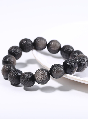 男银曜石招财准运手串