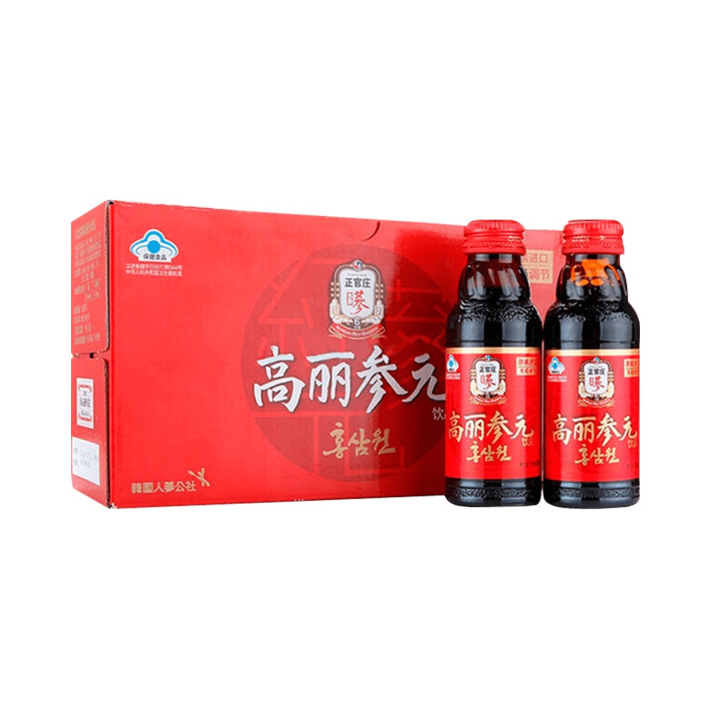 天猫国际进口超市国内现货【直营】韩国正官庄进口高丽参元饮品100ml*10瓶红参免疫调节0
