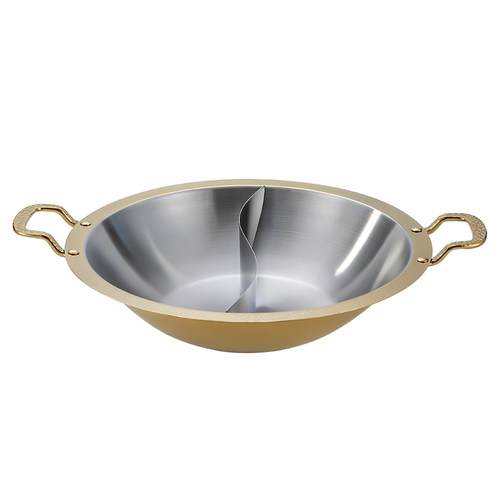 加厚三层钢锤纹不锈钢火锅锅具商用美蛙鱼鸳鸯专用锤点锅电磁炉 - 图3