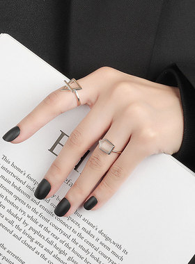 小众设计感几何三角形开口戒指
