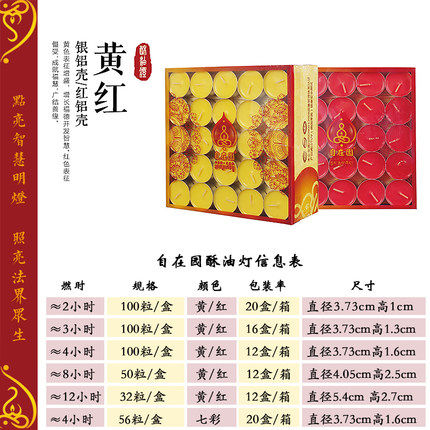 蜡烛厂家直销新款天然酥油灯自在园4小时供灯家用100粒无烟供点灯 - 图2