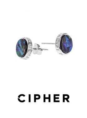 CIPHER 原创 纯银天然母贝耳钉嘻哈男  高级感暗黑耳饰女同款时尚