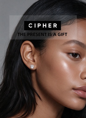 CIPHER简约纯银耳钉闪钻 潮流男女耳饰嘻哈时尚银色锆石diamond