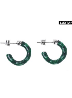 LUXTA S925纯银绿色耳环男 嘻哈高级感个性女复古绿耳钉潮牌气质