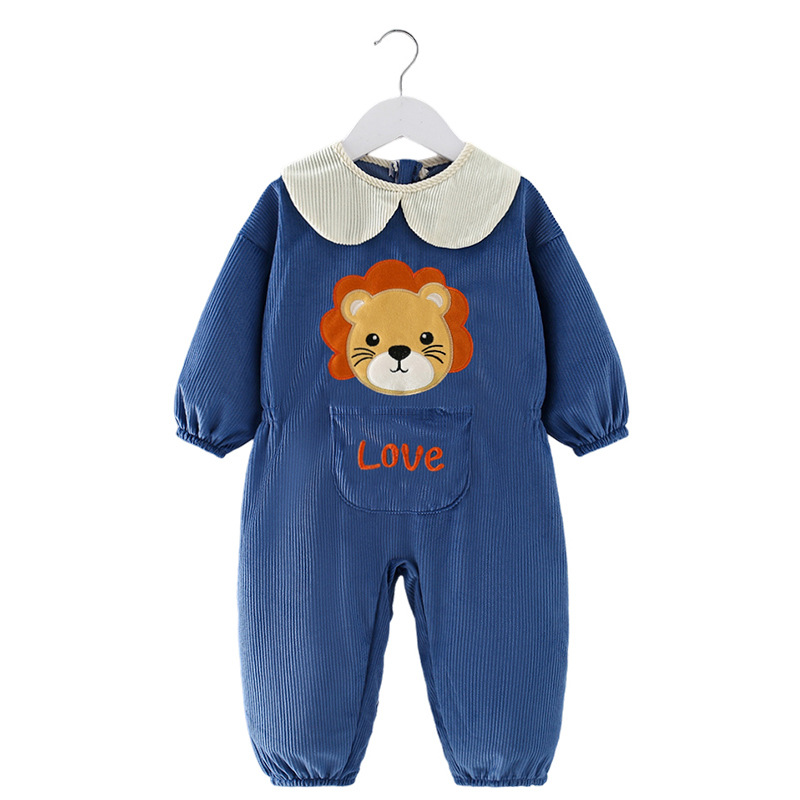 婴儿童罩衣宝宝爬爬服户外爬行服连体外穿防水防脏全身一体秋冬款 - 图3