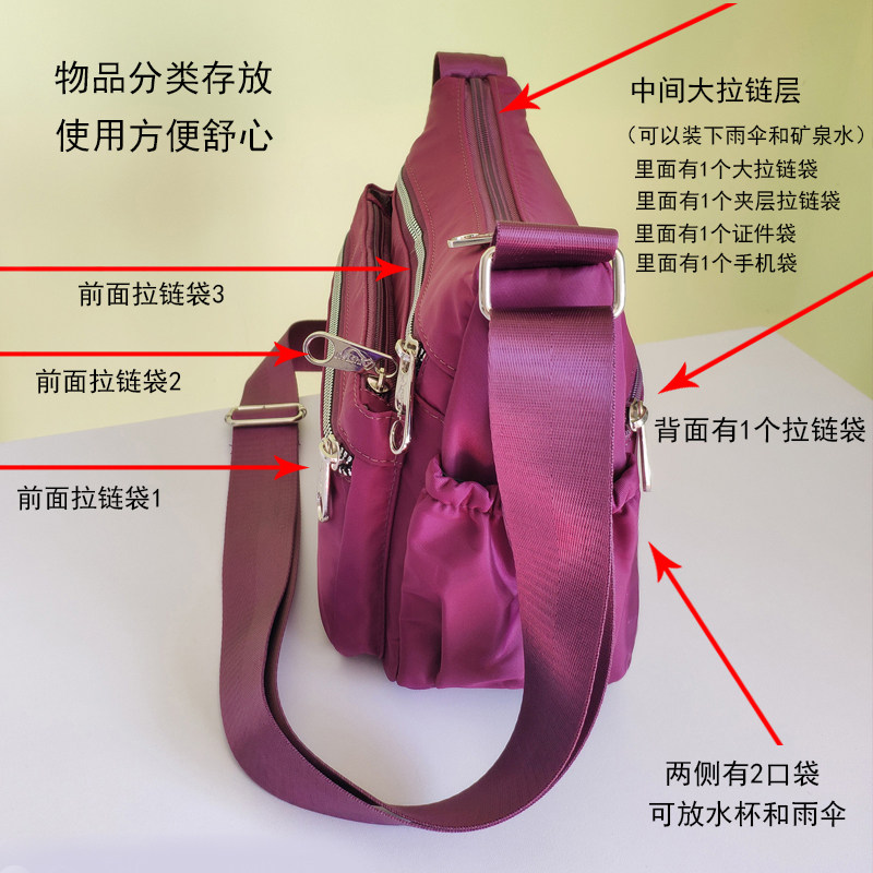 2024新款女士妈妈包尼龙中老年斜挎包帆布女单肩牛津休闲旅游小包,淘宝优惠券,粉丝福利购,淘宝优惠卷