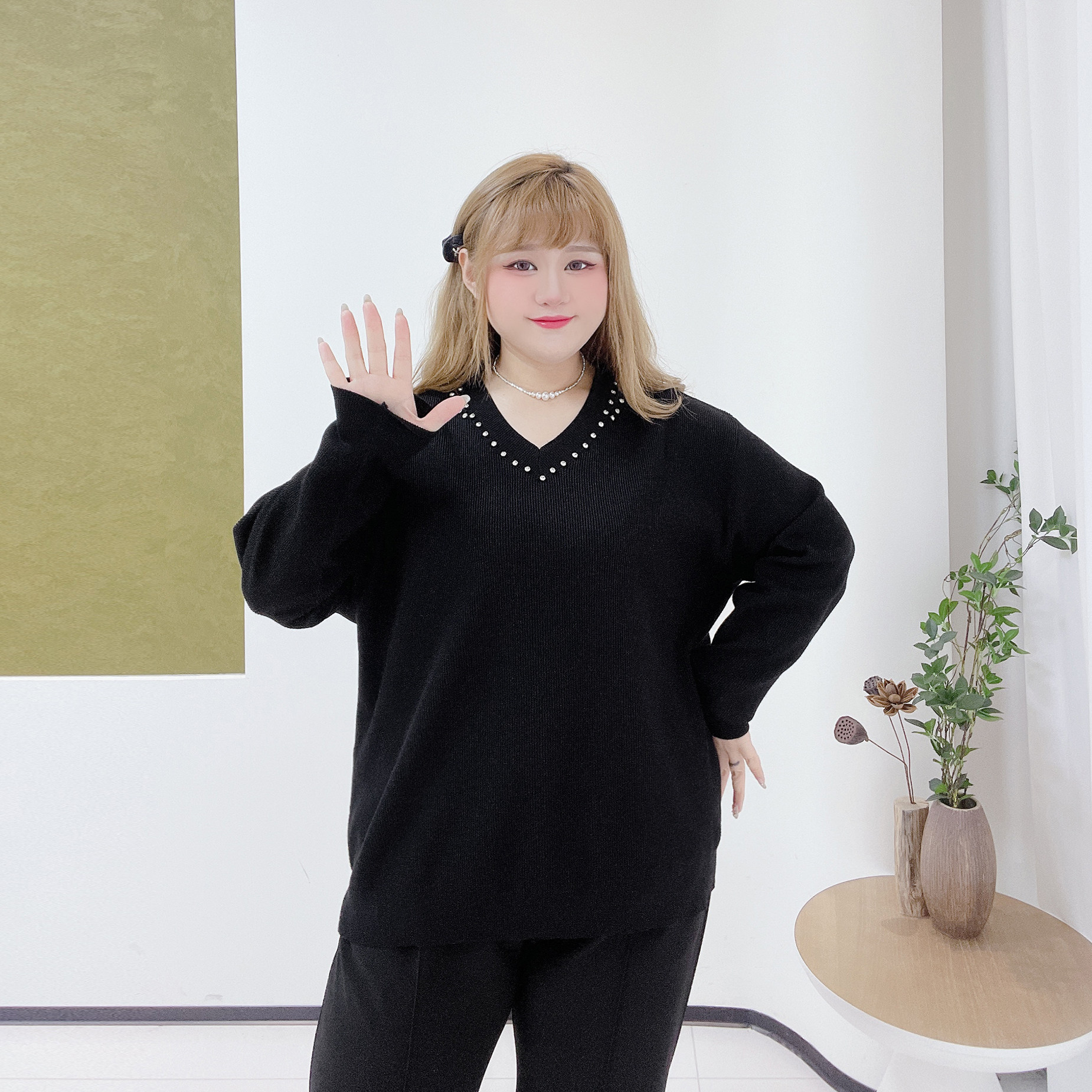 重工高级感钉钻内搭上衣潮胖莹莹大码女装秋冬小心机镂空显瘦毛衣,淘宝优惠券,粉丝福利购,淘宝优惠卷