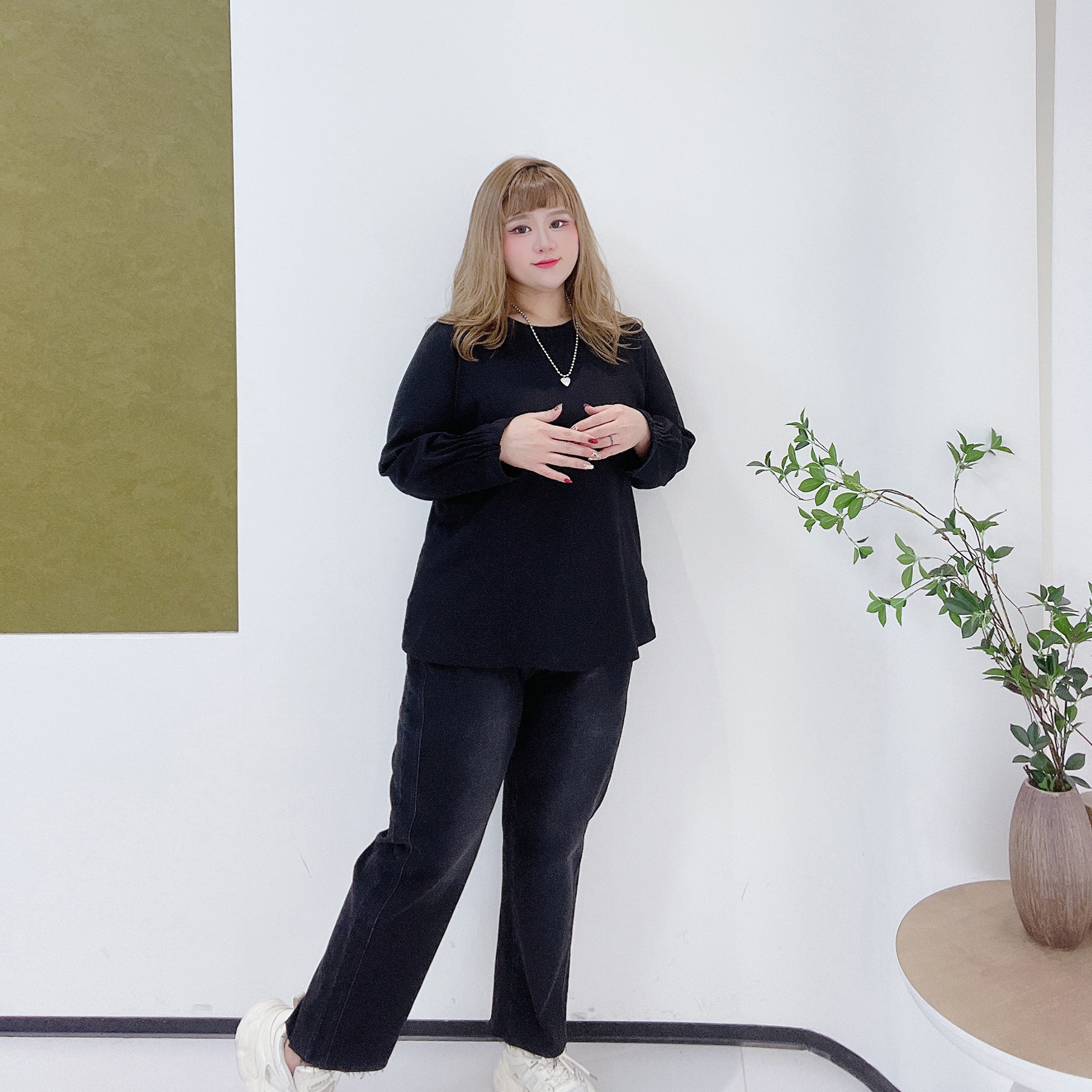 复古休闲风百搭九分小脚裤胖莹莹大码女装秋季新款显瘦毛边牛仔裤,淘宝优惠券,粉丝福利购,淘宝优惠卷