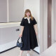 High waist slim sweet lace polo collar dress