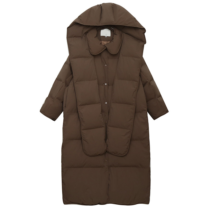 氛围感围巾加厚保暖长款外套潮胖莹莹大码女装冬季大被子连帽棉服,淘宝优惠券,粉丝福利购,淘宝优惠卷