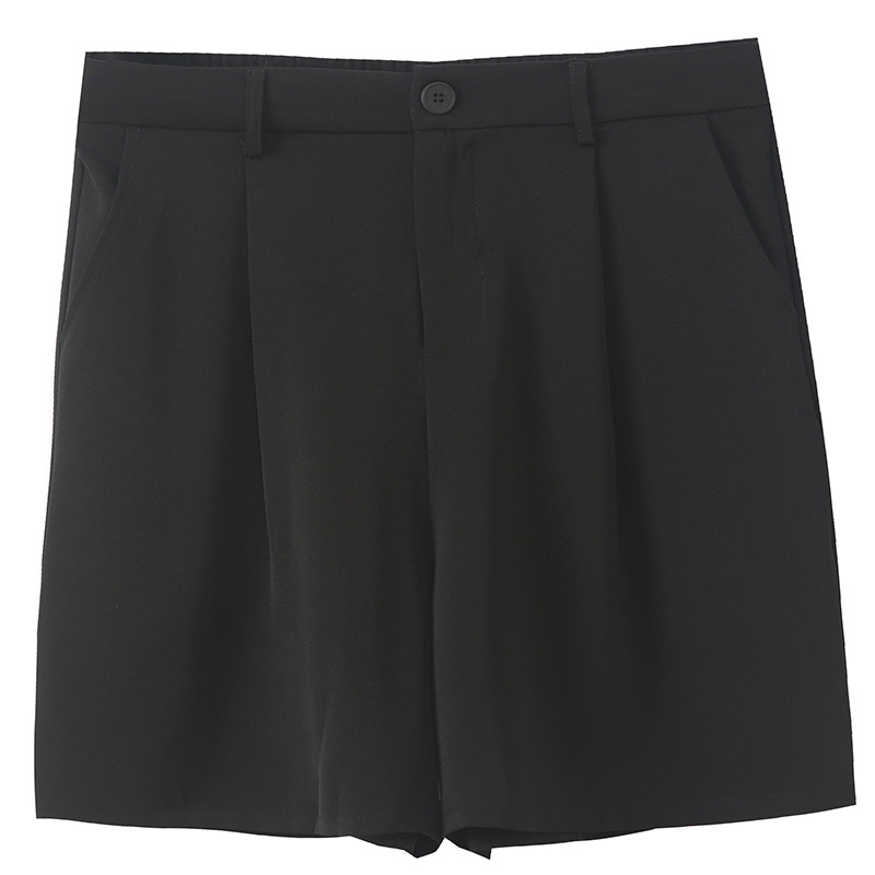 韩系显瘦百搭高腰五分阔腿裤子胖莹莹大码女装夏通勤黑色西装短裤,淘宝优惠券,粉丝福利购,淘宝优惠卷