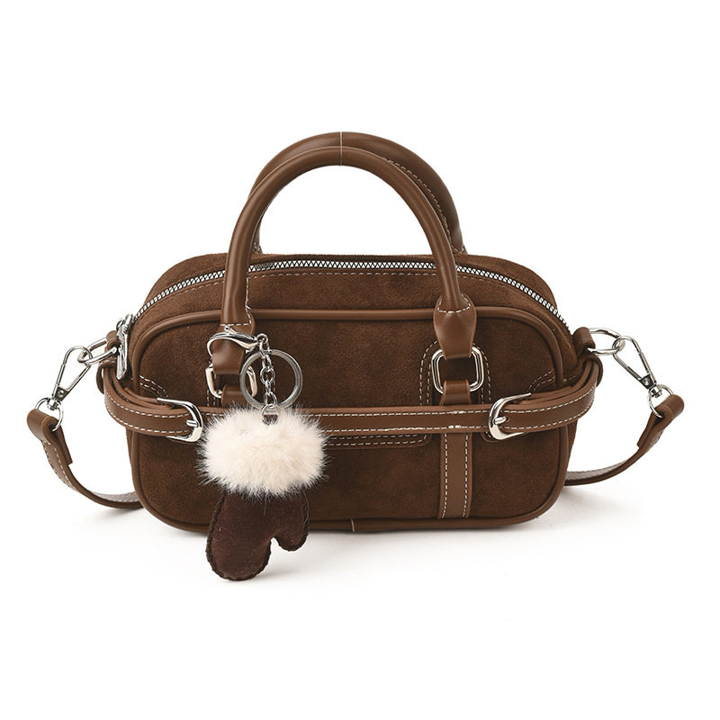 法国复古磨砂手提包女包2025新款休闲百搭单肩包网红保龄球斜挎包,淘宝优惠券,粉丝福利购,淘宝优惠卷