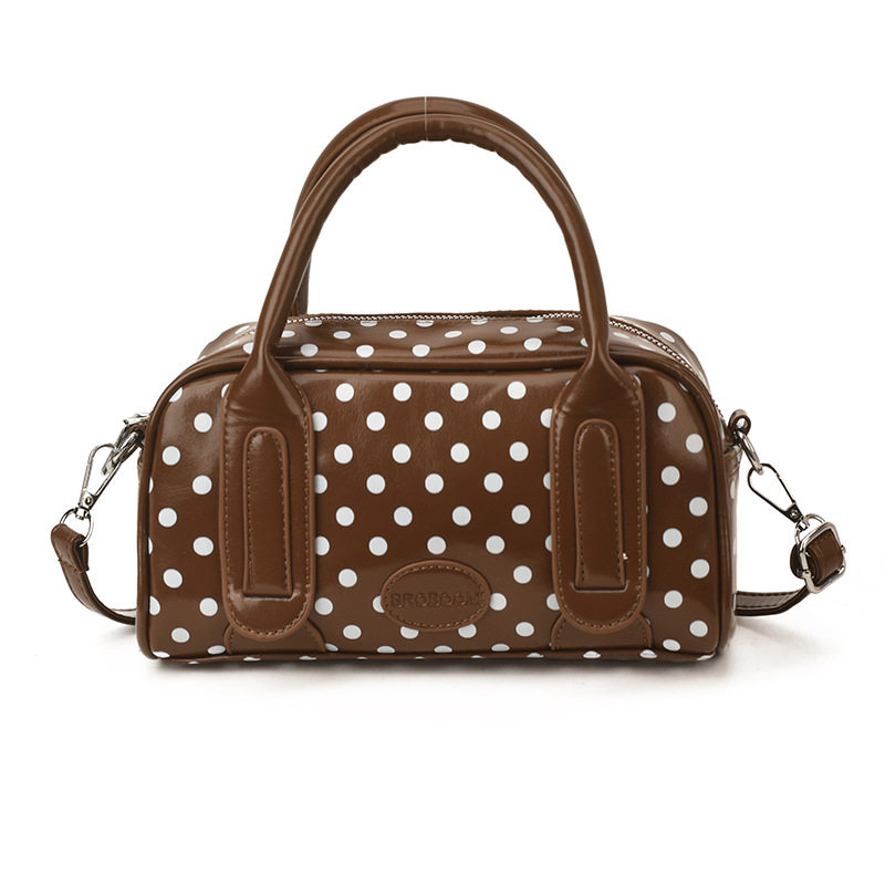 复古波点手提包包女2026新款高级感小众单肩枕头包单肩斜挎小方包,淘宝优惠券,粉丝福利购,淘宝优惠卷