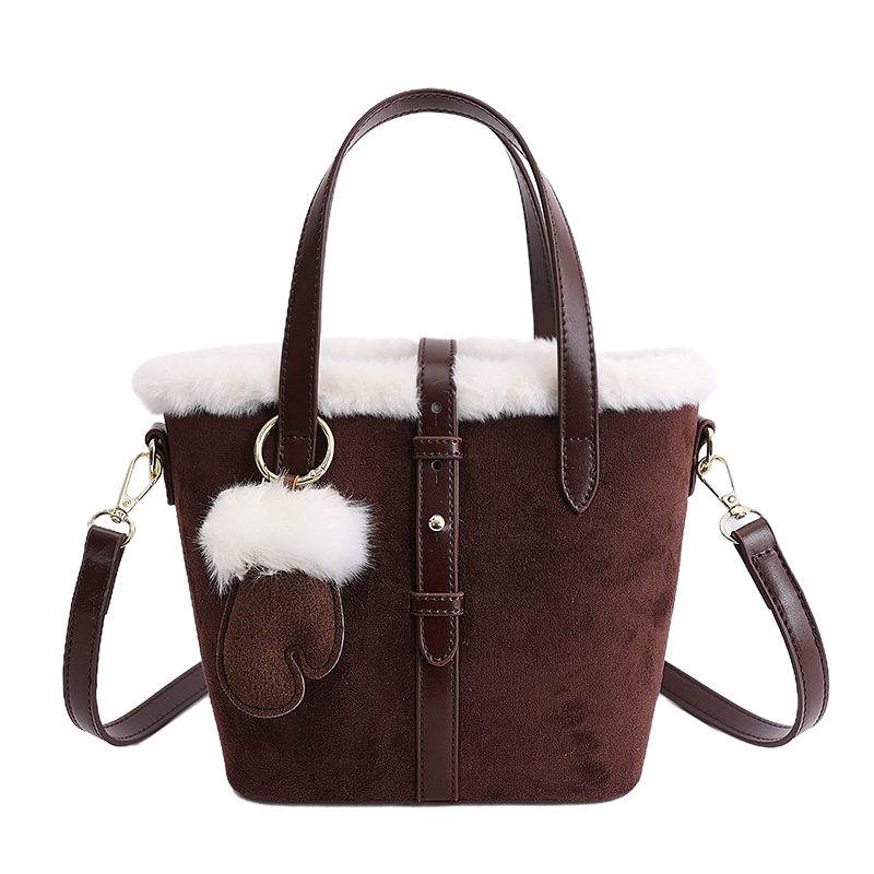 手提麂皮绒毛绒包包女2026新款潮流时尚复古菜篮子包斜挎包托特包,淘宝优惠券,粉丝福利购,淘宝优惠卷