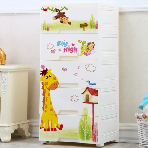 Naya Le Duct Strike Cabinet 5 -Layer Plastic Baby Baby Cartoon Storage Wardrobe Multi -Layer Vallest Locker