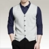 Mùa xuân và mùa thu nam mới vest không tay V-cổ đan áo len áo len Hàn Quốc Áo len nam thanh niên mỏng - Dệt kim Vest Dệt kim Vest