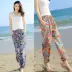 Quần Harlan hoa nữ quần nữ mùa hè mỏng phần bên ngoài mặc quần ống rộng boho quần ống đi biển - Quần Harem quần thụng nữ Quần Harem