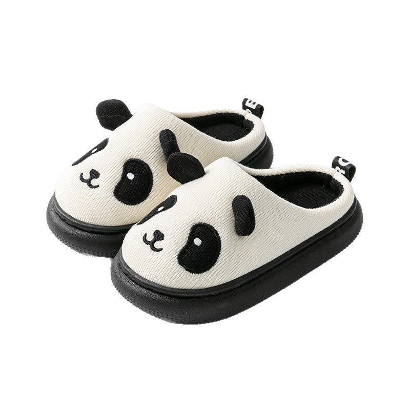 儿童秋冬季男女童卡通熊猫防滑棉拖鞋室内家居保暖中大童宝宝,淘宝优惠券,粉丝福利购,淘宝优惠卷