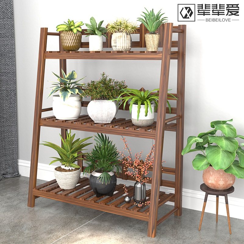 实木质防腐户外花盆植物架阳台室内多层落地花架子客厅多肉绿萝架,淘宝优惠券,粉丝福利购,淘宝优惠卷