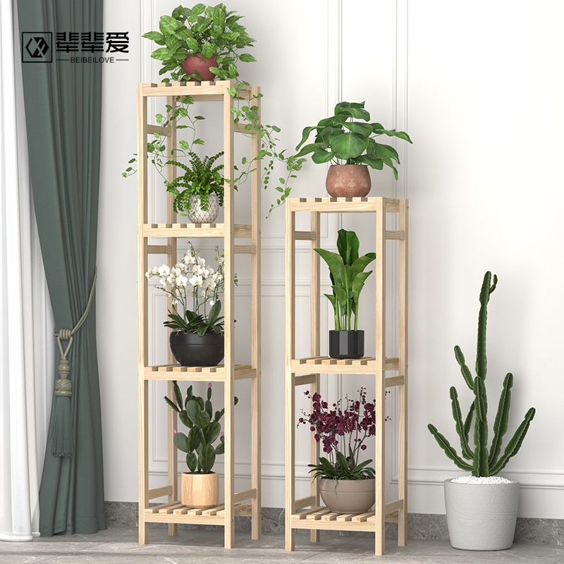 户外阳台大容量实木花架子室内高间距绿萝花盆置物架庭院防腐爬藤 - 图2