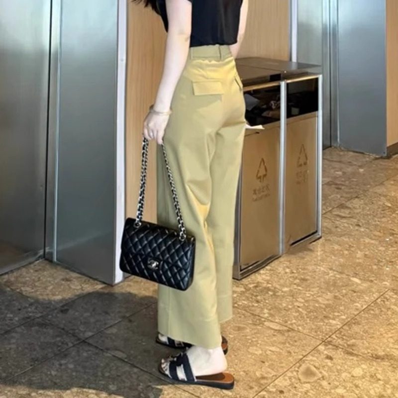 卡其色直筒休闲裤子女2025新款夏季薄款大码显瘦小个子时尚九分裤,淘宝优惠券,粉丝福利购,淘宝优惠卷