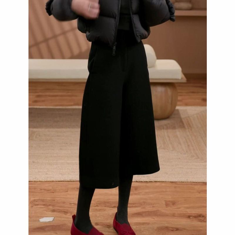 黑色直筒阔腿裤女2025年秋冬新款气质垂感显瘦个性洋气休闲七分裤,淘宝优惠券,粉丝福利购,淘宝优惠卷