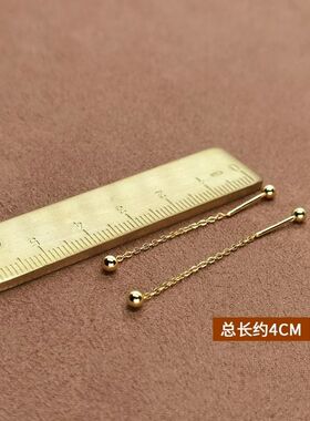 双珠耳线养耳洞高级感黄金色气质简约2022年新款潮女耳钉耳环耳饰