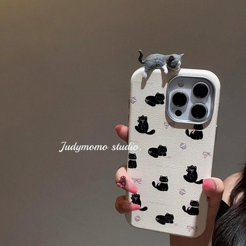 ins风波点毛绒兔适用三星s24fe手机壳note20/s21fe新款s23ultra皮纹a06软a10防摔m22立体公仔a35/a42/a54/a71 - 图0