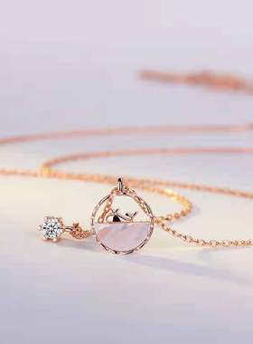 贝母鲸鱼项链女小众设计高级感ins气质简约锁骨链饰品甜美夏新潮