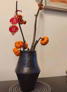 高级手绘桌面摆件景德镇花瓶轻奢