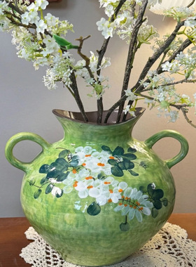 景德镇陶瓷花瓶摆件客厅插花鲜花干枝干花复古中式民宿H0830-53