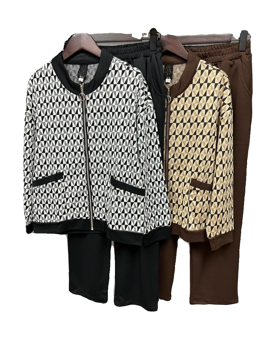 中年妈妈春秋运动服套装气质两件套中老年休闲外套秋装宽松上衣女 - 图3