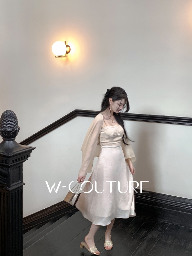 第三种绝色Wcouture D*or风抹胸吊带沙漏型公主裙连衣长裙 - 图1