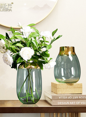 欧式风玻璃透明现代简约餐桌花瓶