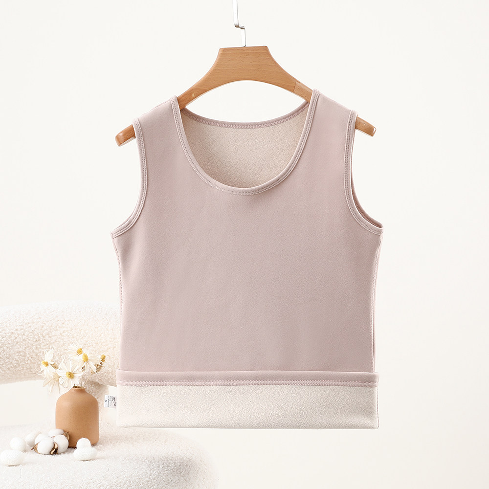 加绒加厚保暖背心女宽松大码胖mm防寒马甲内穿羊羔绒发热打底上衣,淘宝优惠券,粉丝福利购,淘宝优惠卷