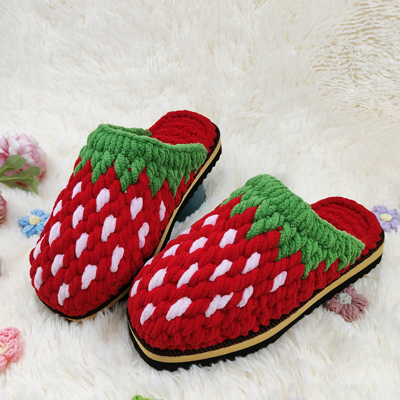 手工勾针织保暖粗毛线勾的冰条线拖鞋成品男女士防滑加厚月子鞋,淘宝优惠券,粉丝福利购,淘宝优惠卷